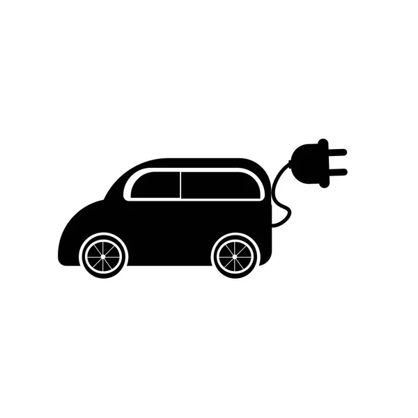 Elektroauto Icon Vektorschild und Symbol isoliert auf weißem Backg — Stockvektor