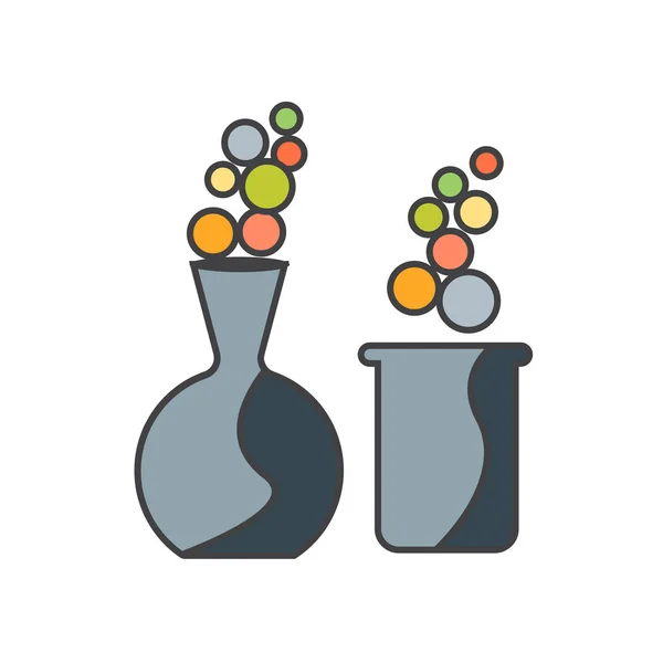 Web Mobil Uygulaması Tasarımı Kimyasal Logo Kavramı Için Beyaz Arka — Stok Vektör