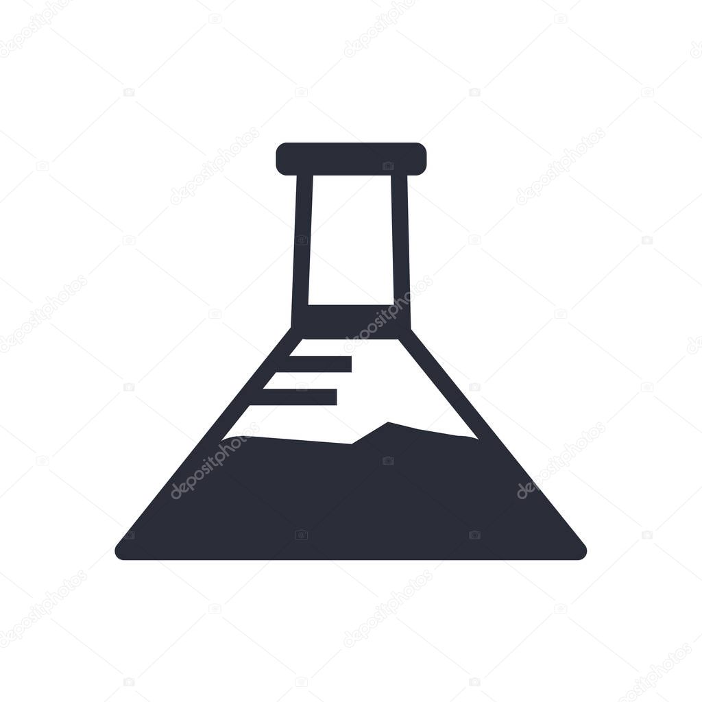 Erlenmeyer flask icon vector isolated on white background for your web and mobile app design, Erlenmeyer flask logo concept