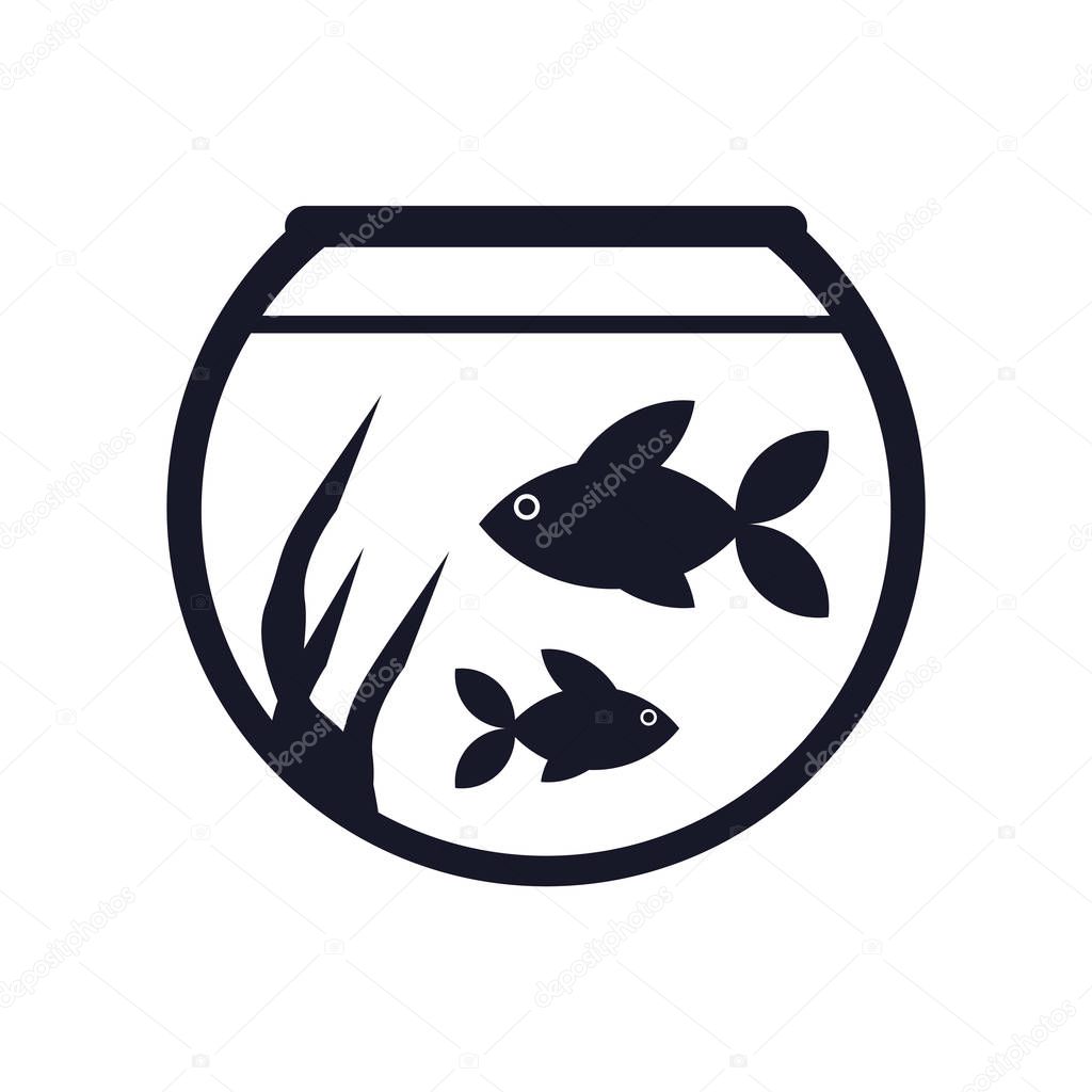 Fish bowl icon vector isolated on white background for your web and mobile app design, Fish bowl logo concept