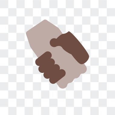 Saydam arka plan üzerinde Handsh izole el sıkışma vektör simgesi