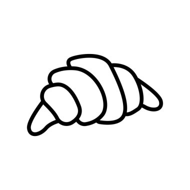 Beyaz arka plan üzerinde kruvasan sı izole kruvasan simge vektör