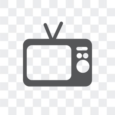 Saydam arka plan üzerinde Telev izole televizyon vektör simgesi