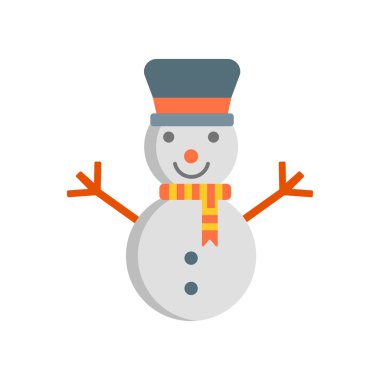 Kardan adam simge vektör beyaz arka plan üzerinde kardan adam işareti izole ,