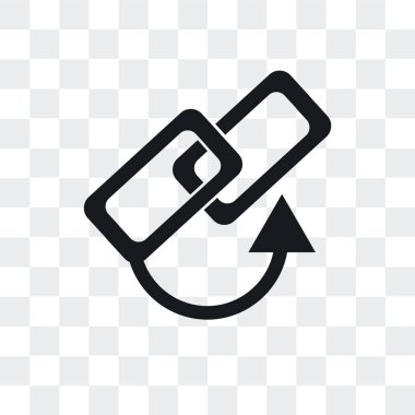 Saydam arka plan üzerinde Link logo d izole bağlantı vektör simgesi