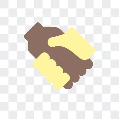 Saydam arka plan üzerinde Handsh izole el sıkışma vektör simgesi