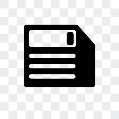 Saydam arka plan üzerinde i izole disket vektör simgesi