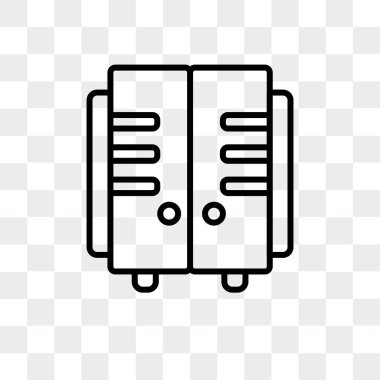 Şeffaf arka plan üzerinde dolap logo tasarımı izole dolaplar vektör simgesi