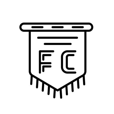 Bayrak simgesi beyaz zemin üzerine bayrak işareti, hat izole vektör 