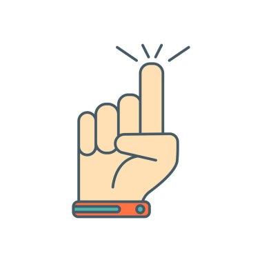 Beyaz arka plan üzerinde işaret izole el simge vektör