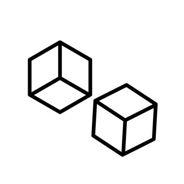 Küp simge vektör izole beyaz arka plan, küp işareti, çizgi üzerinde 