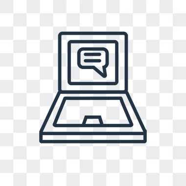 Saydam arka plan üzerinde Laptop tasarım logo izole dizüstü vektör simgesi