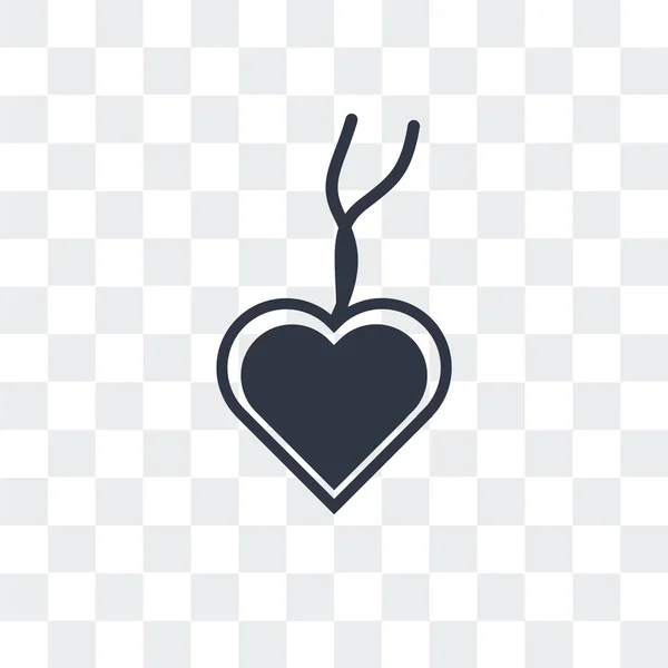 Heart pendant vector icon isolated on transparent background, He — Stock Vector
