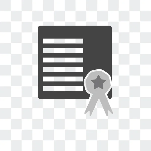 Certifikát vektorové ikony izolované na průhledné pozadí, Cert — Stockový vektor
