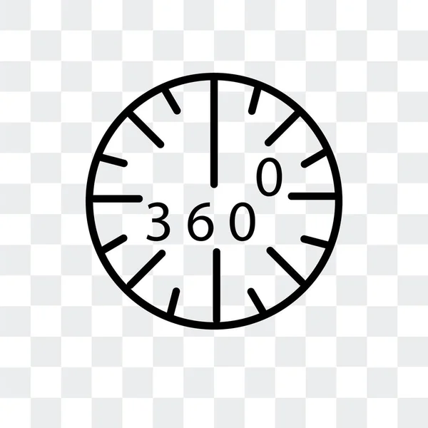 Ícone vetorial de 360 graus isolado em fundo transparente, design de logotipo de 360 graus —  Vetores de Stock