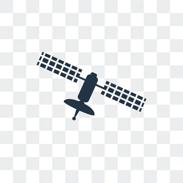 Satelliet vector pictogram geïsoleerd op transparante achtergrond, satelliet logo ontwerp — Stockvector