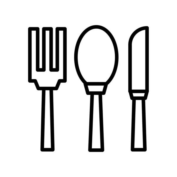 Cutlery icon vector isolated on white background, Cutlery sign , — Stock Vector