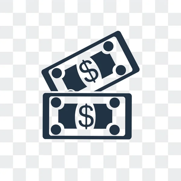 Cash vektor ikonen isolerad på transparent bakgrund, Cash Logotypdesign — Stock vektor
