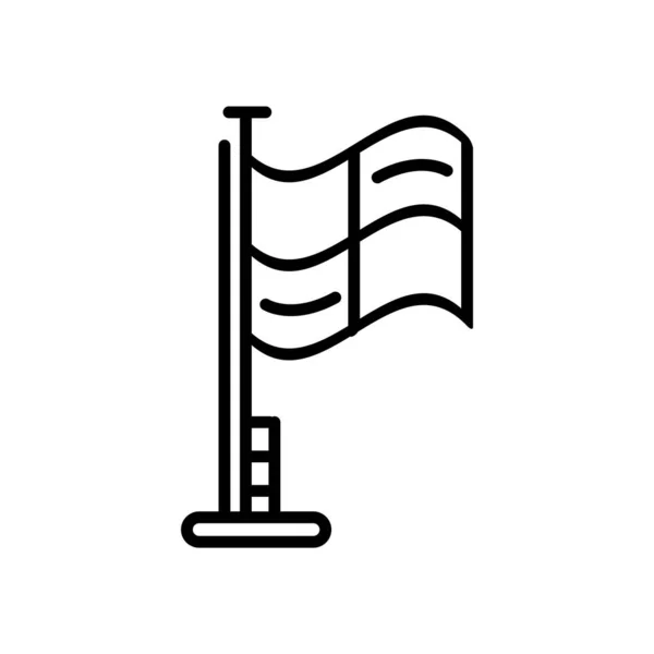 Zászló ikon-vektoros elszigetelt fehér background, zászló alá, vonal — Stock Vector