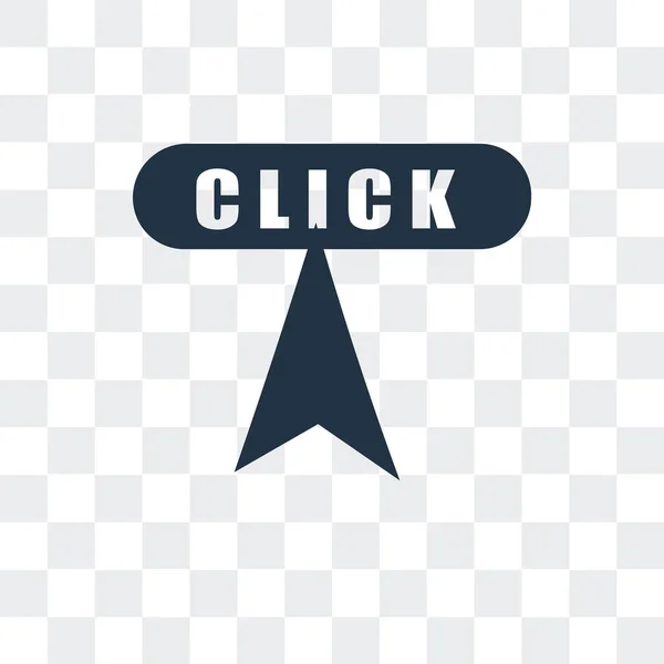 Fare clic sull'icona vettoriale isolata su sfondo trasparente, Fare clic sul design del logo — Vettoriale Stock
