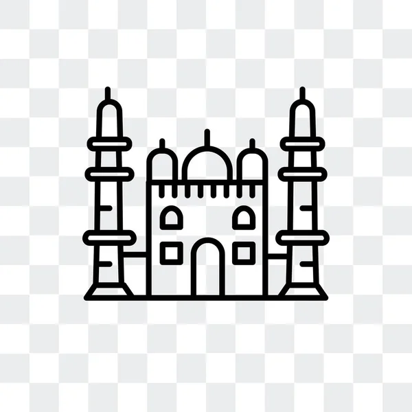 Taj Mahal vector icon elszigetelt átlátszó háttér, Taj Mahal logo tervezés — Stock Vector