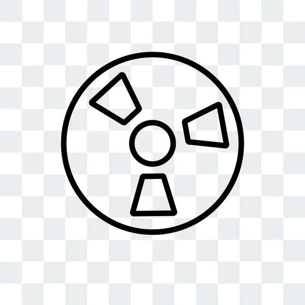 Ícone de vetor de radiação isolado em fundo transparente, design de logotipo de radiação — Vetor de Stock