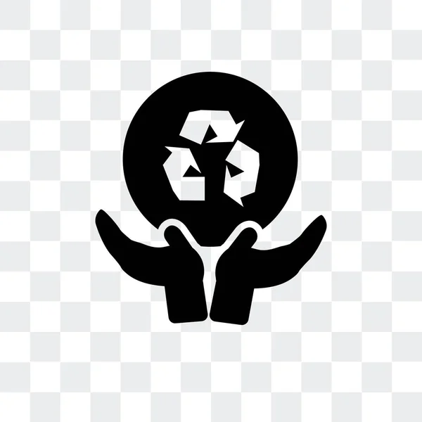 Icono de vector de reciclaje global aislado sobre fondo transparente , — Vector de stock