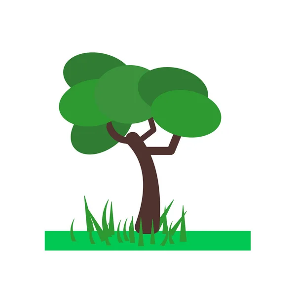 Árbol icono vector aislado sobre fondo blanco, Árbol signo, natur — Vector de stock