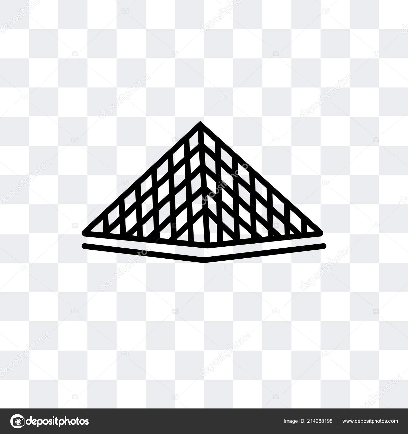 Louvre Pyramid Vector Icon Isolated On Transparent Background