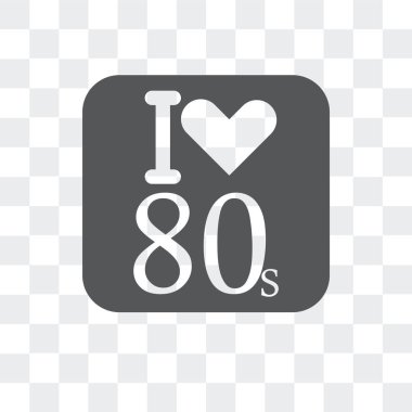 80'ler şeffaf arka plan üzerinde Eightie izole simge vektör