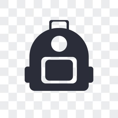 Saydam arka plan üzerinde okuldan izole okul çantası vektör simgesi