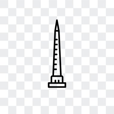 Saydam arka plan üzerinde dikili taş duvarlı logo tasarımı izole Walled dikilitaş vektör simgesi