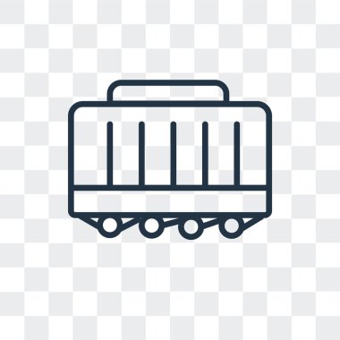 Saydam arka plan üzerinde vagon logo tasarımı izole vagon vektör simgesi