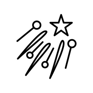 Beyaz arka plan üzerinde Fireworks sı izole havai fişek simge vektör