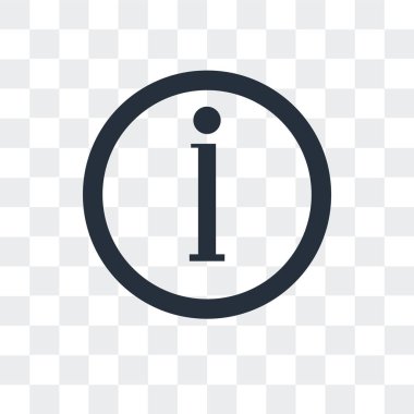 Bilgi düğmesi vektör simgesi üzerinde şeffaf adam izole