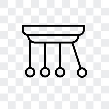 Newton beşik vektör simgesi, şeffaf arka plan üzerinde izole Newton beşiği logo tasarım