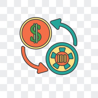 Saydam arka plan üzerinde Exchang izole Exchange vektör simgesi