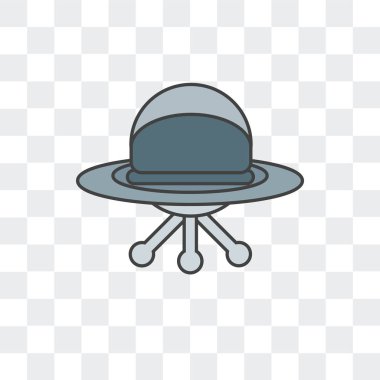Saydam arka plan üzerinde Ufo logo des izole Ufo vektör simgesi