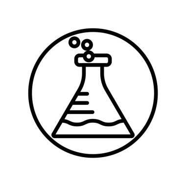 Beyaz arka plan üzerinde Flask işareti izole şişesi simge vektör