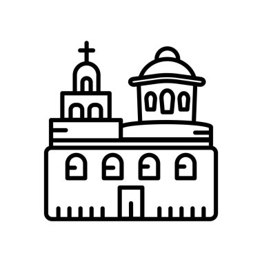Beyaz arka plan üzerinde Bl izole mavi Domed kiliseler simge vektör