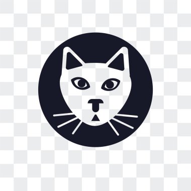 Saydam arka plan üzerinde kedi logo des izole kedi vektör simgesi