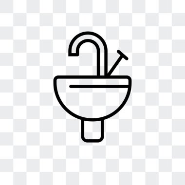 Saydam arka plan üzerinde lavabo logo tasarımı izole vektör simge lavabo