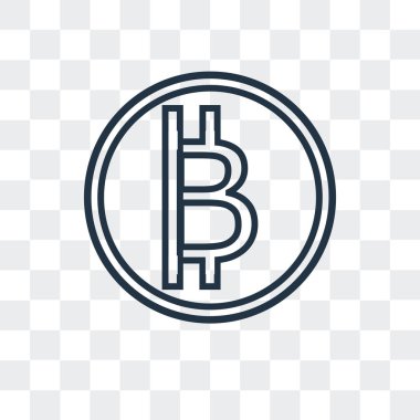Saydam arka plan üzerinde Bitcoin logo tasarımı izole Bitcoin vektör simgesi