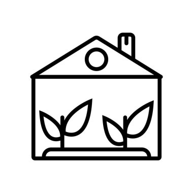 Beyaz arka plan üzerinde sera izole sera simge vektör 