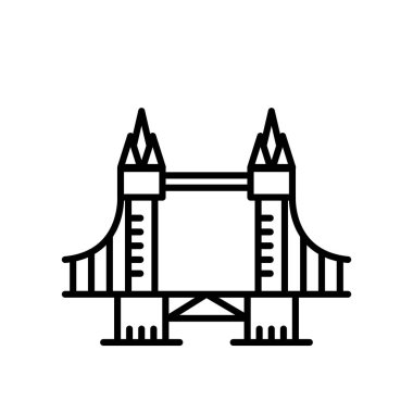 Beyaz arka plan üzerinde köprü izole köprü anahat simge vektör 