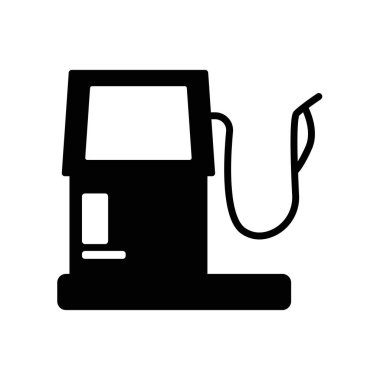 Beyaz arka plan üzerinde gaz meydanının izole benzin istasyonu simge vektör