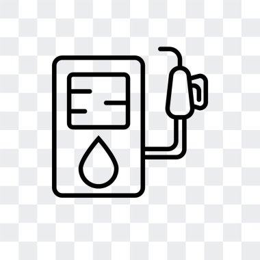 Saydam arka plan üzerinde benzin istasyonu logo tasarımı izole benzin istasyonu vektör simgesi