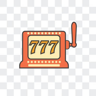 Saydam arka plan üzerinde Slo izole slot makinesidir vektör simgesi