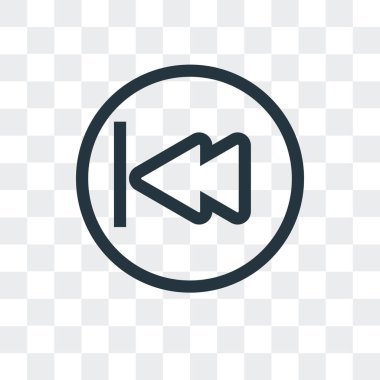 Saydam arka plan üzerinde geri sarma lo izole vektör simgesi geri sarma