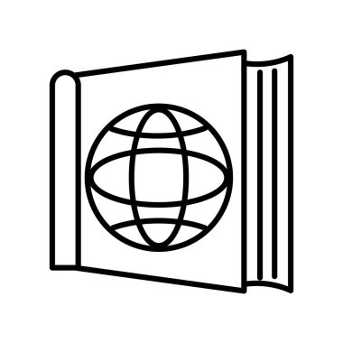 Beyaz arka plan, kitap işareti, hat izole kitap simge vektör 